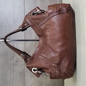 B Makowsky Brown Leather Shoulder Bag Handbag Tote